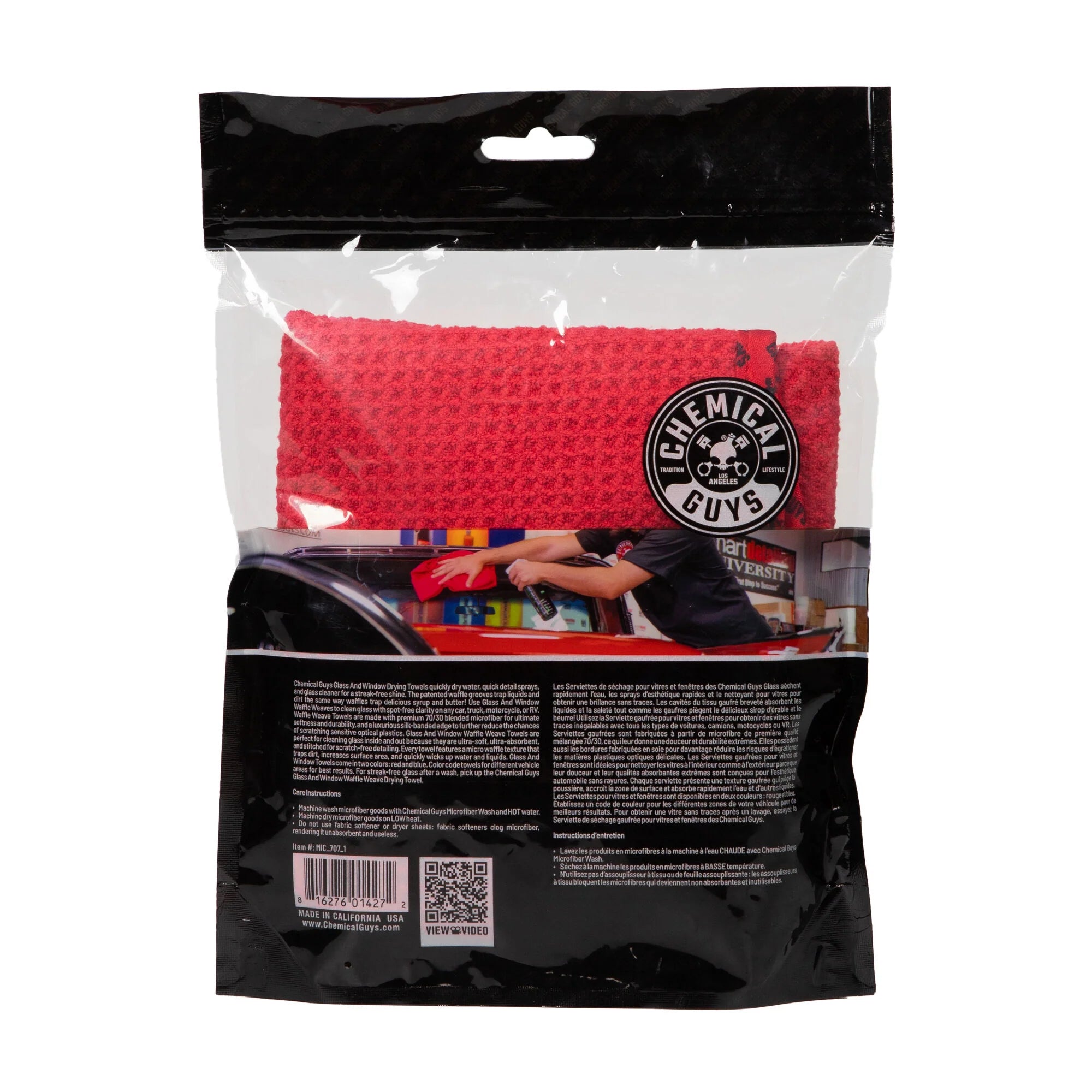 Chemical Guys Waffle Weave Glass and Window Microfiber Towel - Image 6
