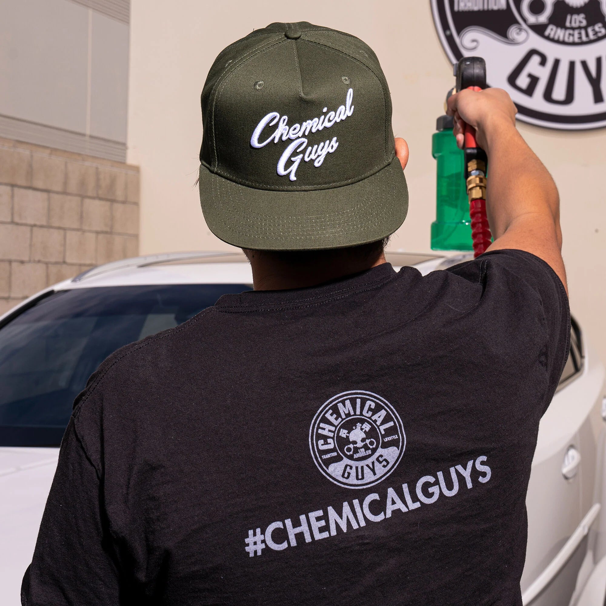 Chemical Guys Snap-It-Back Olive Green Script Hat - Image 10