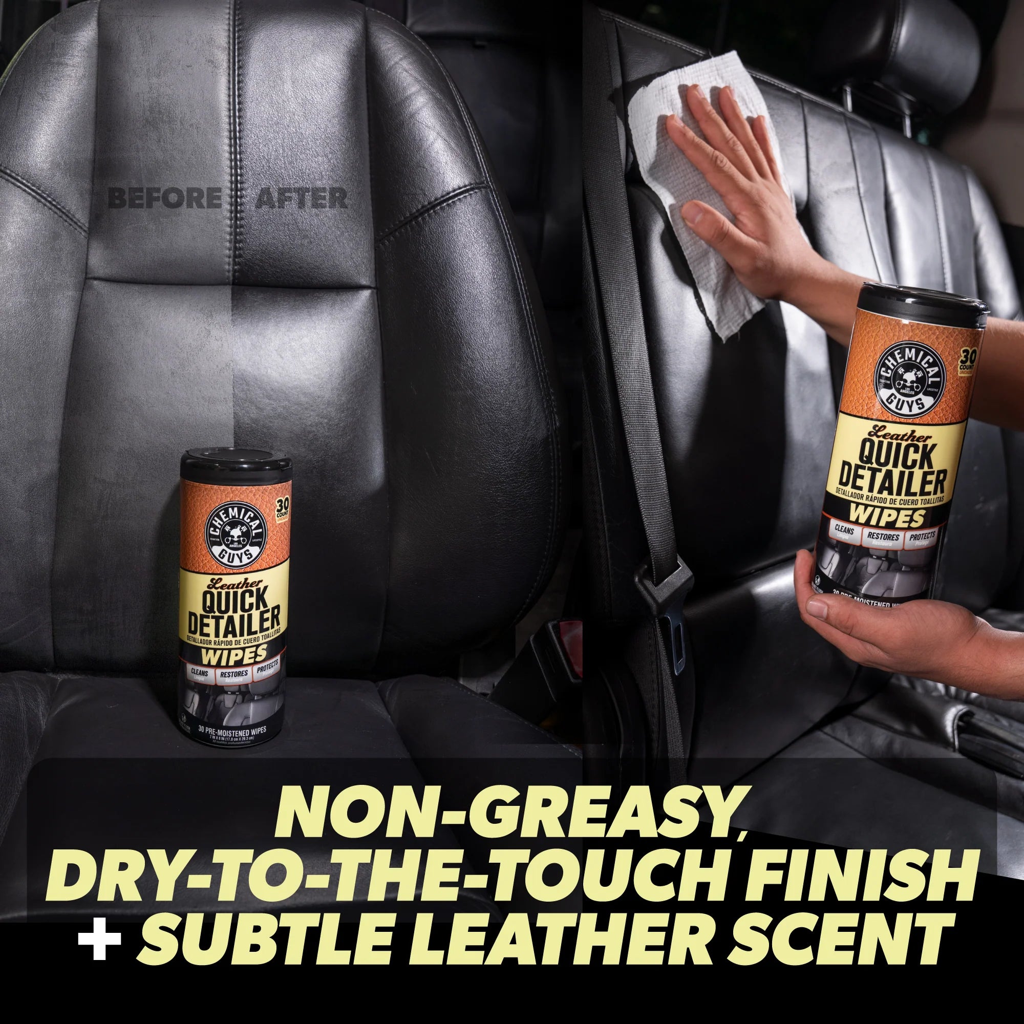 Chemical Guys Leather Quick Detailer Canister Wipes - Image 6