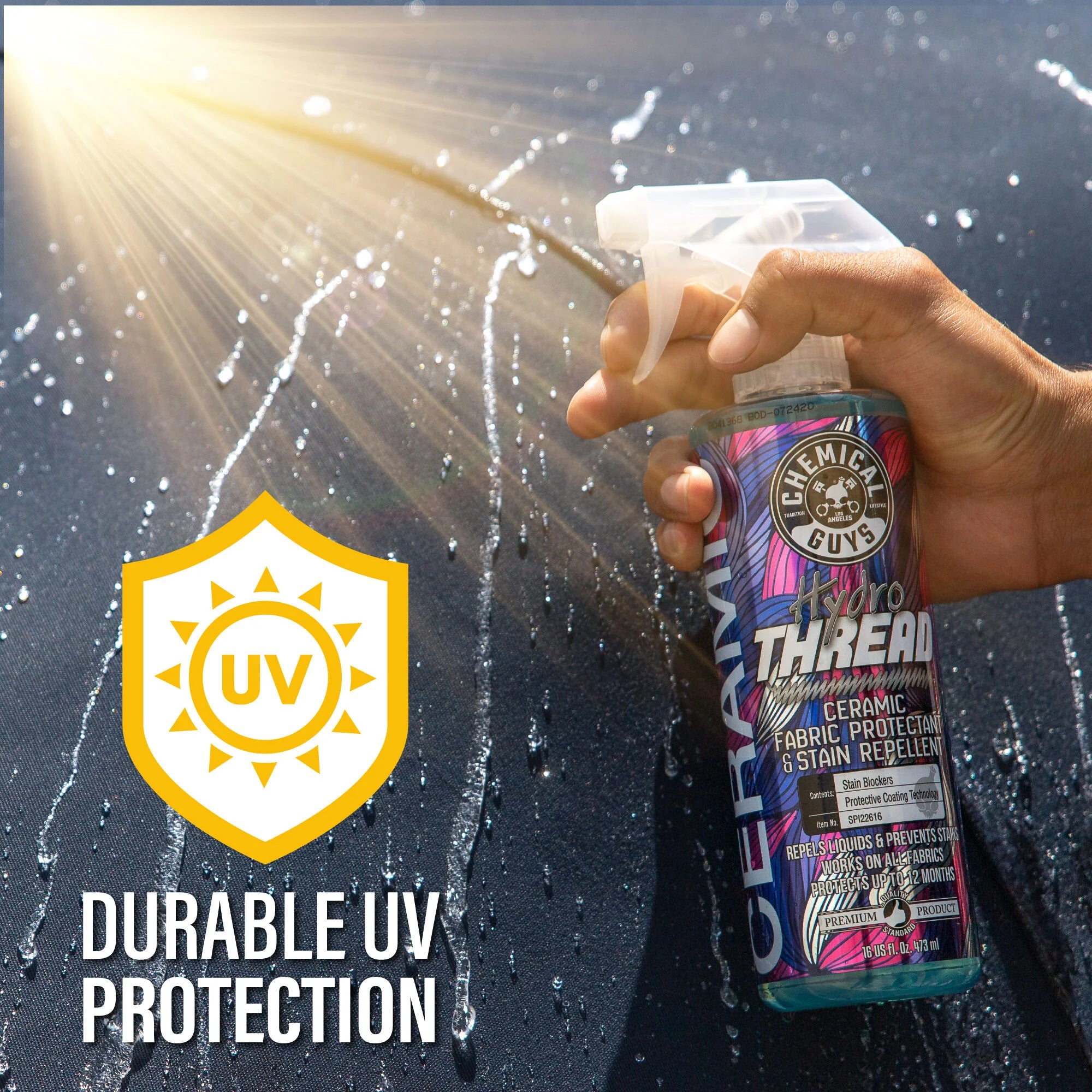 Chemical Guys HydroThread Ceramic Fabric Protectant & Stain Repellent - Image 4