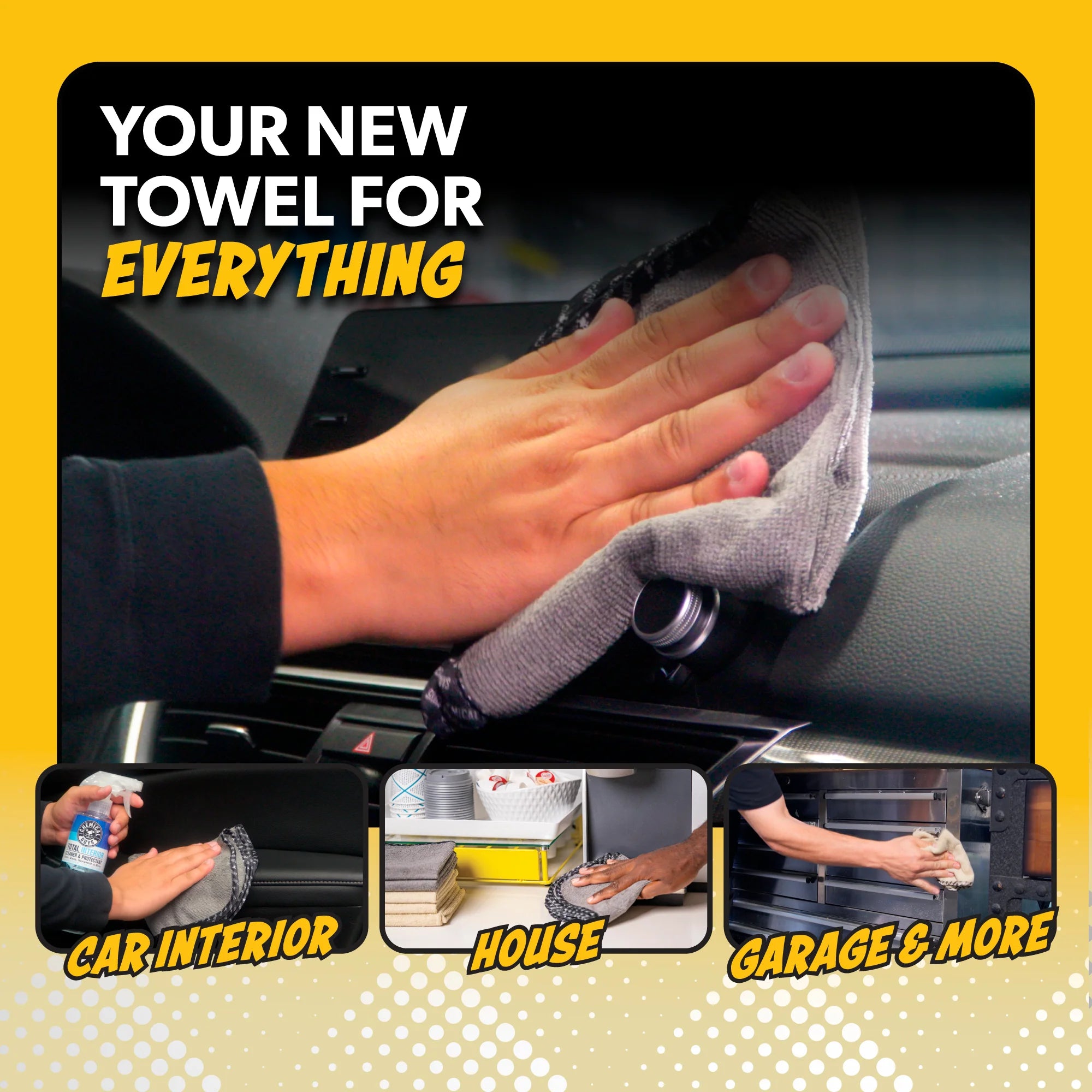 Chemical Guys Gray Workhorse EZ All-Purpose Microfiber Towels - Image 6