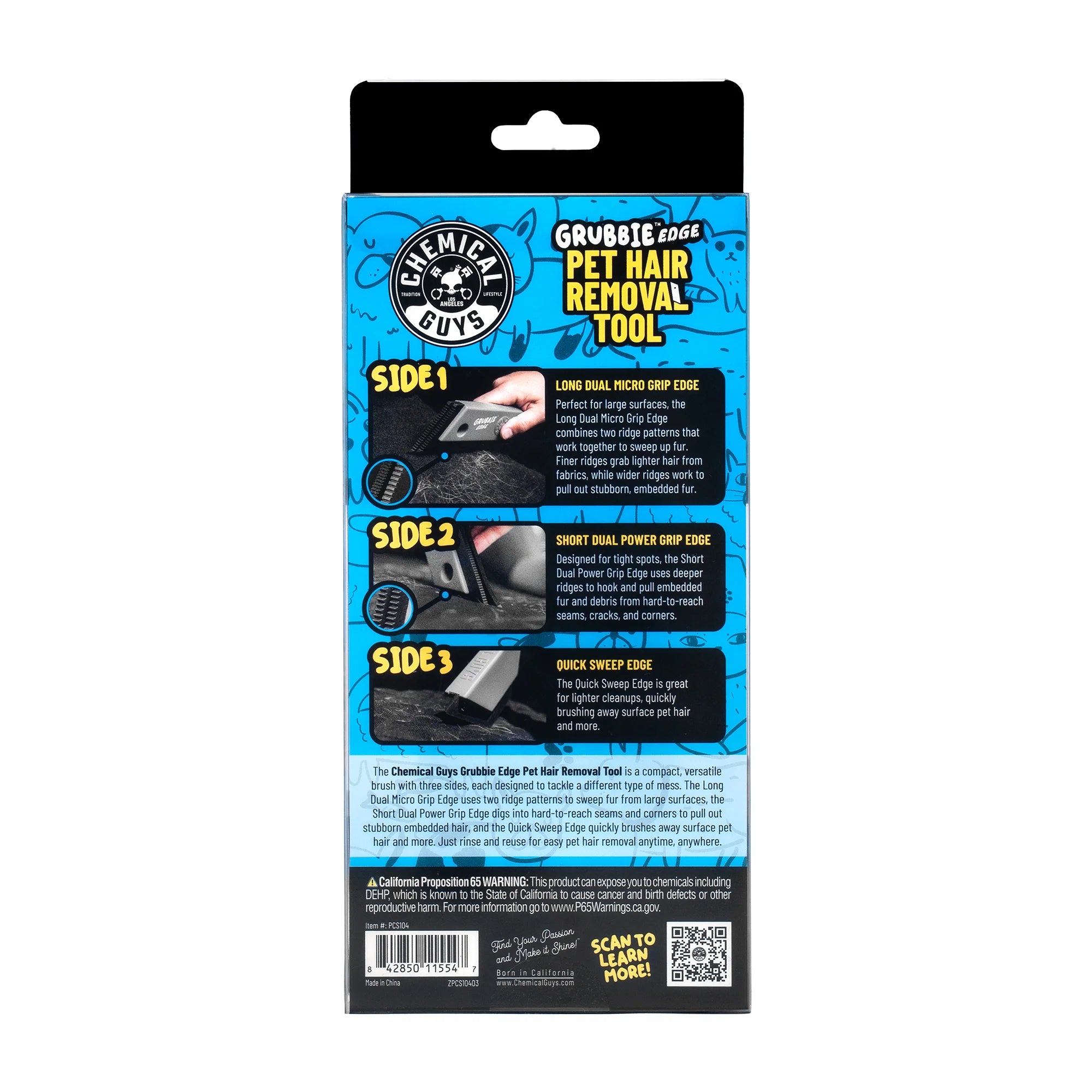 Chemical Guys Grubbie Edge Pet Hair Removal Tool - Image 6