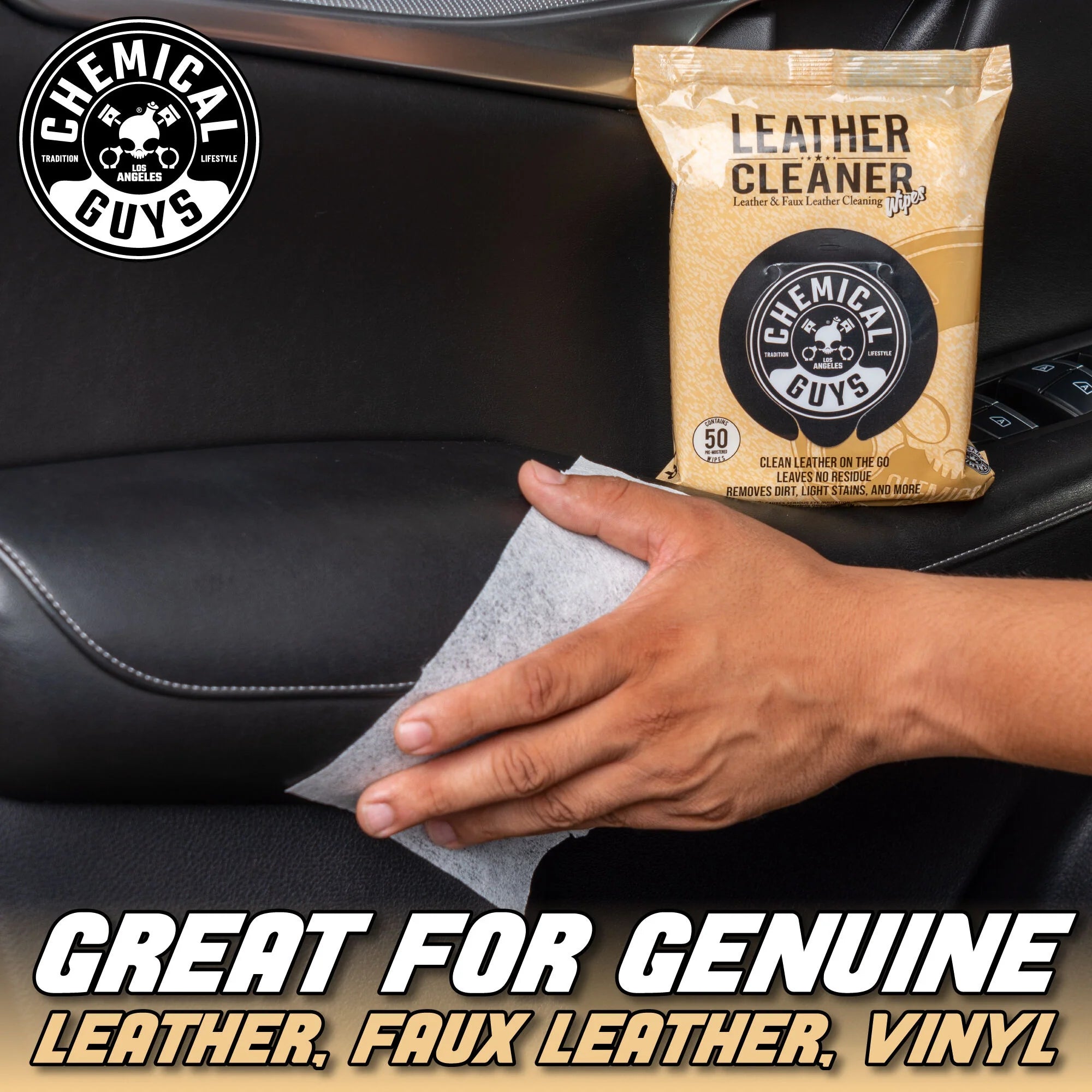 Chemical Guys Leather Cleaner Wipes - Image 7