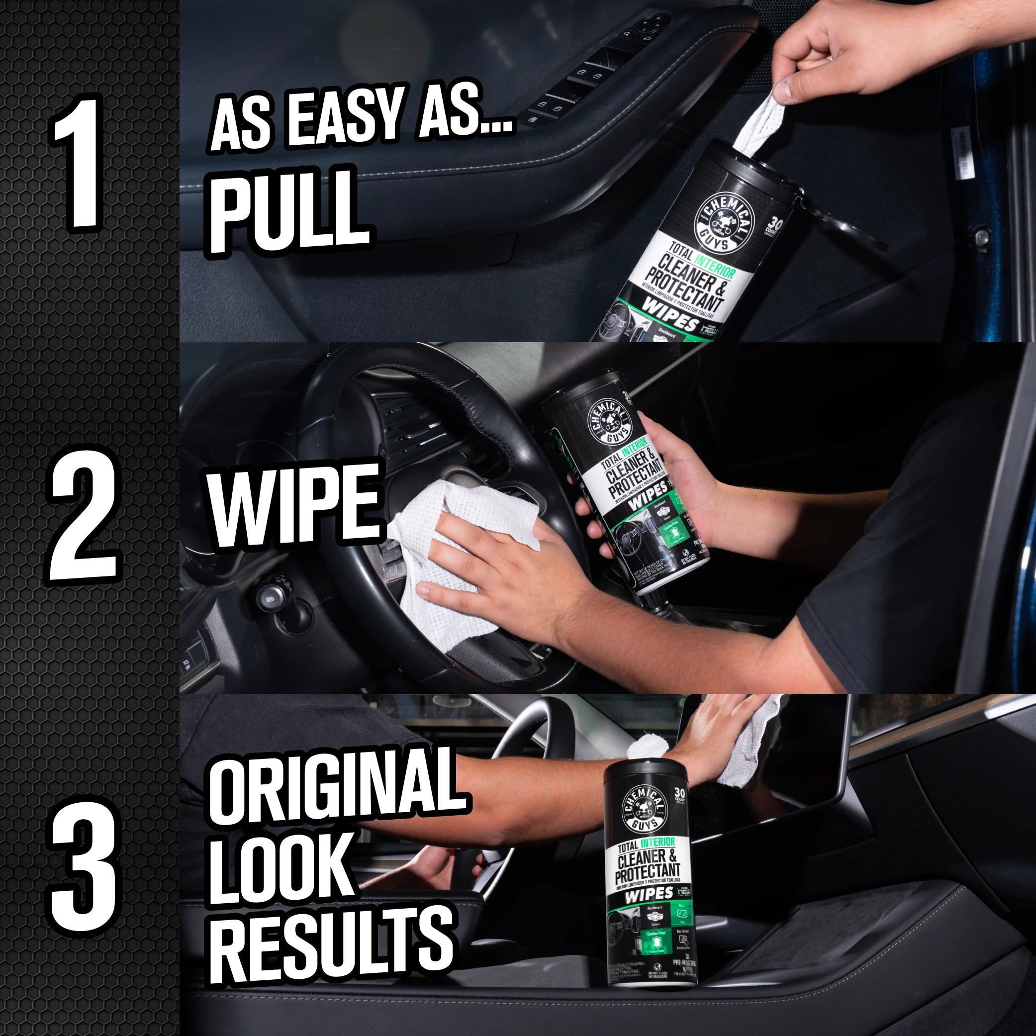 Chemical Guys Total Interior Wipes 3-Pack Kit - Image 5