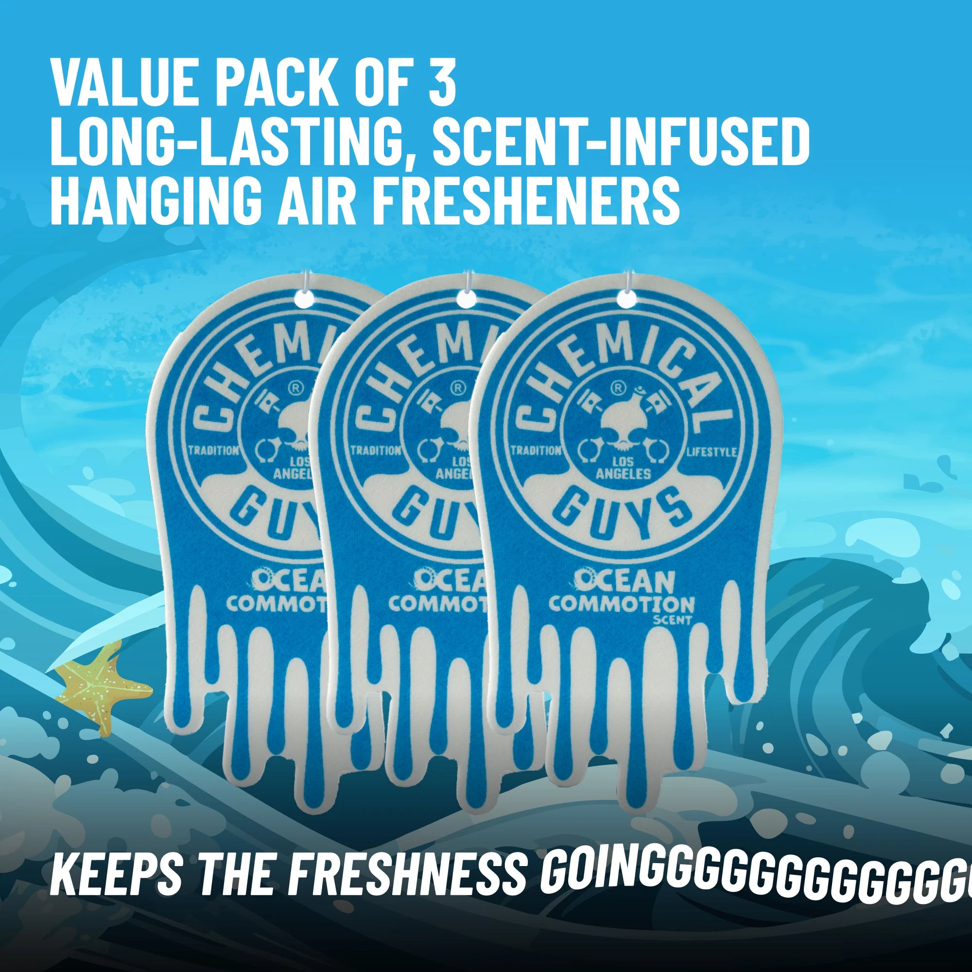 Chemical Guys Ocean Commotion Hanging Air Freshener - Image 5