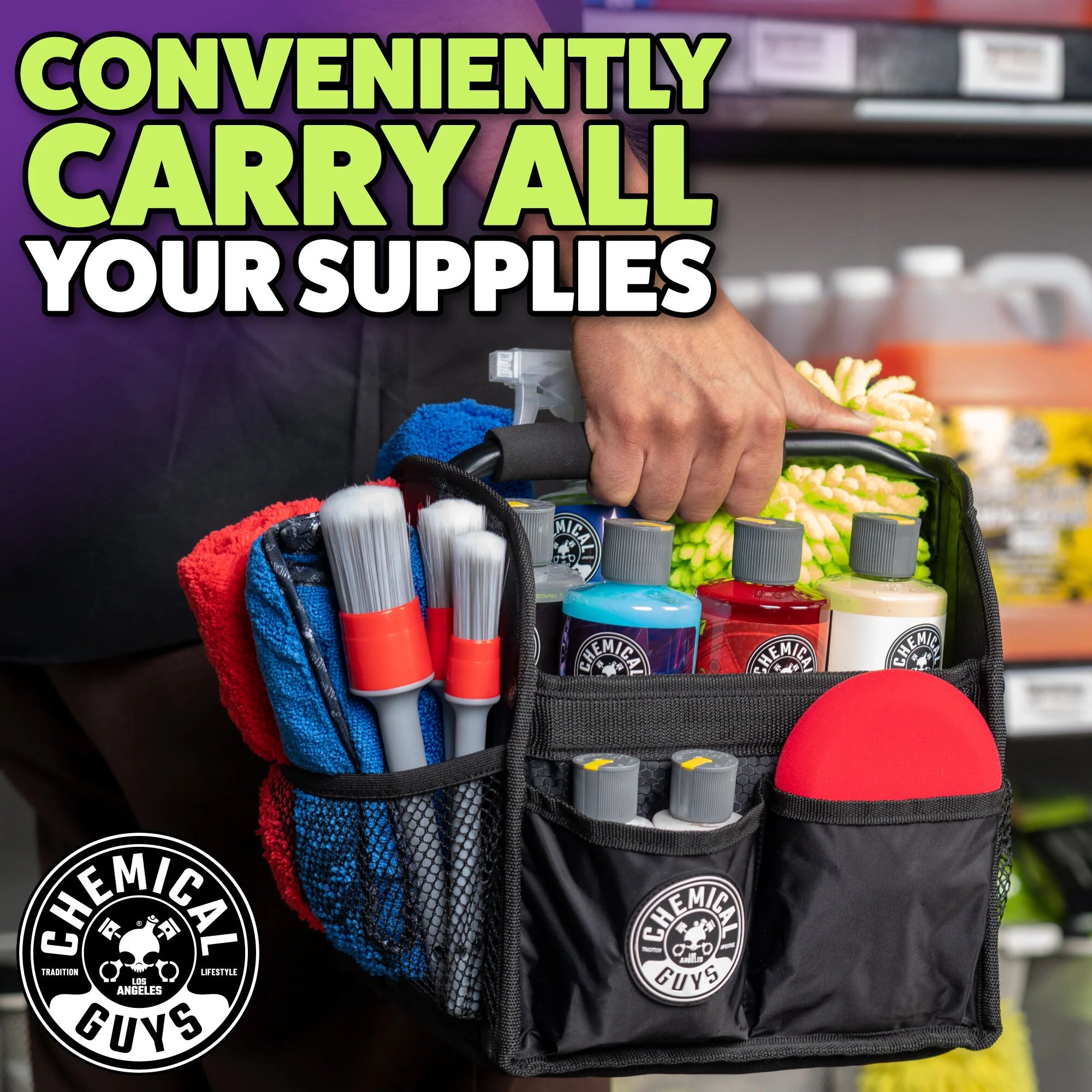 Chemical Guys Speed Load Carrying Caddy & Storage Organizer - Image 2