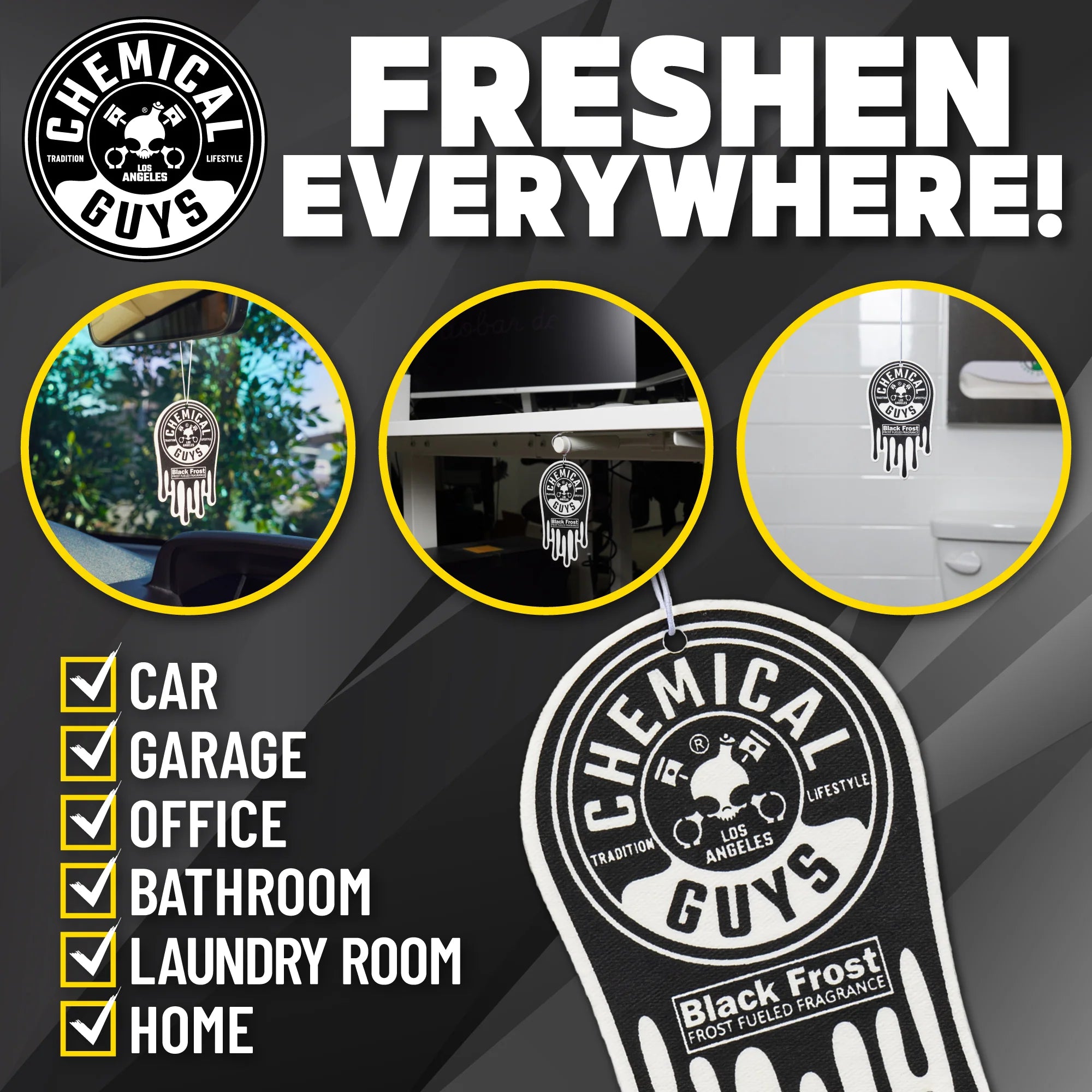 Chemical Guys Black Frost Hanging Air Freshener Pack - Image 4