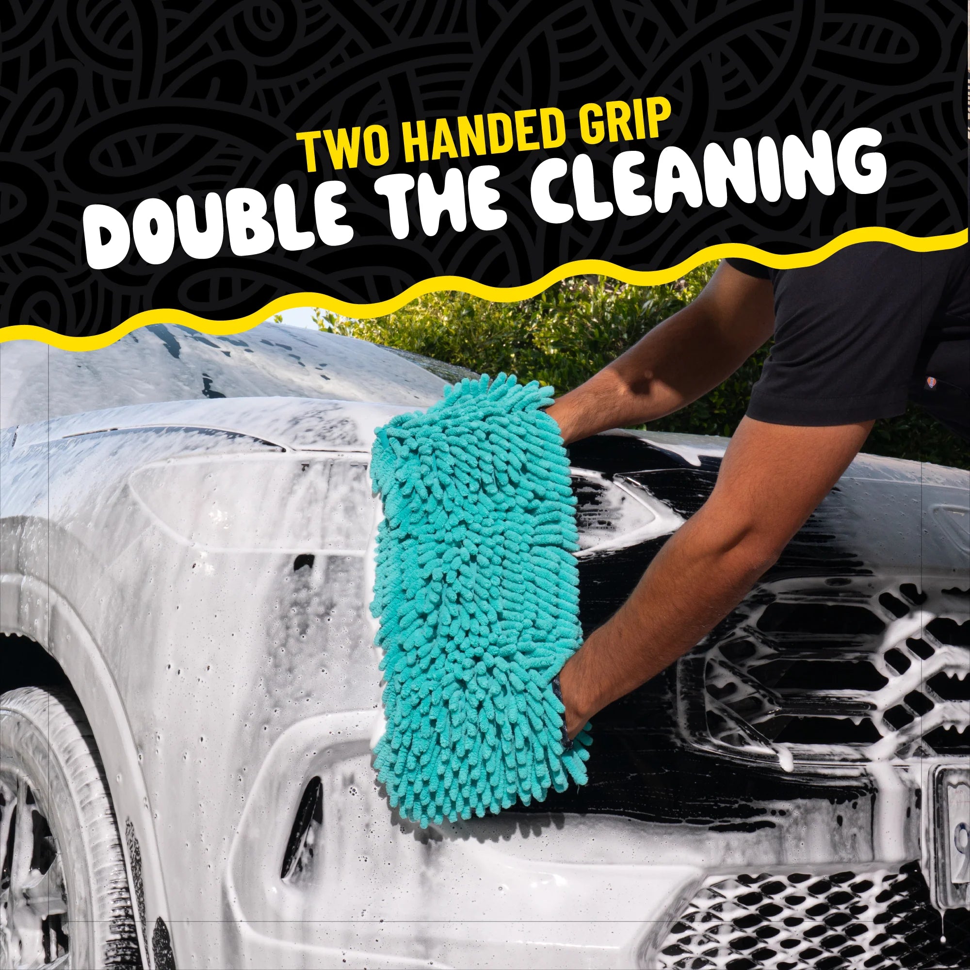 Chemical Guys Big Noodle Grip & Glide Two Handed Wash Mitt - Image 3