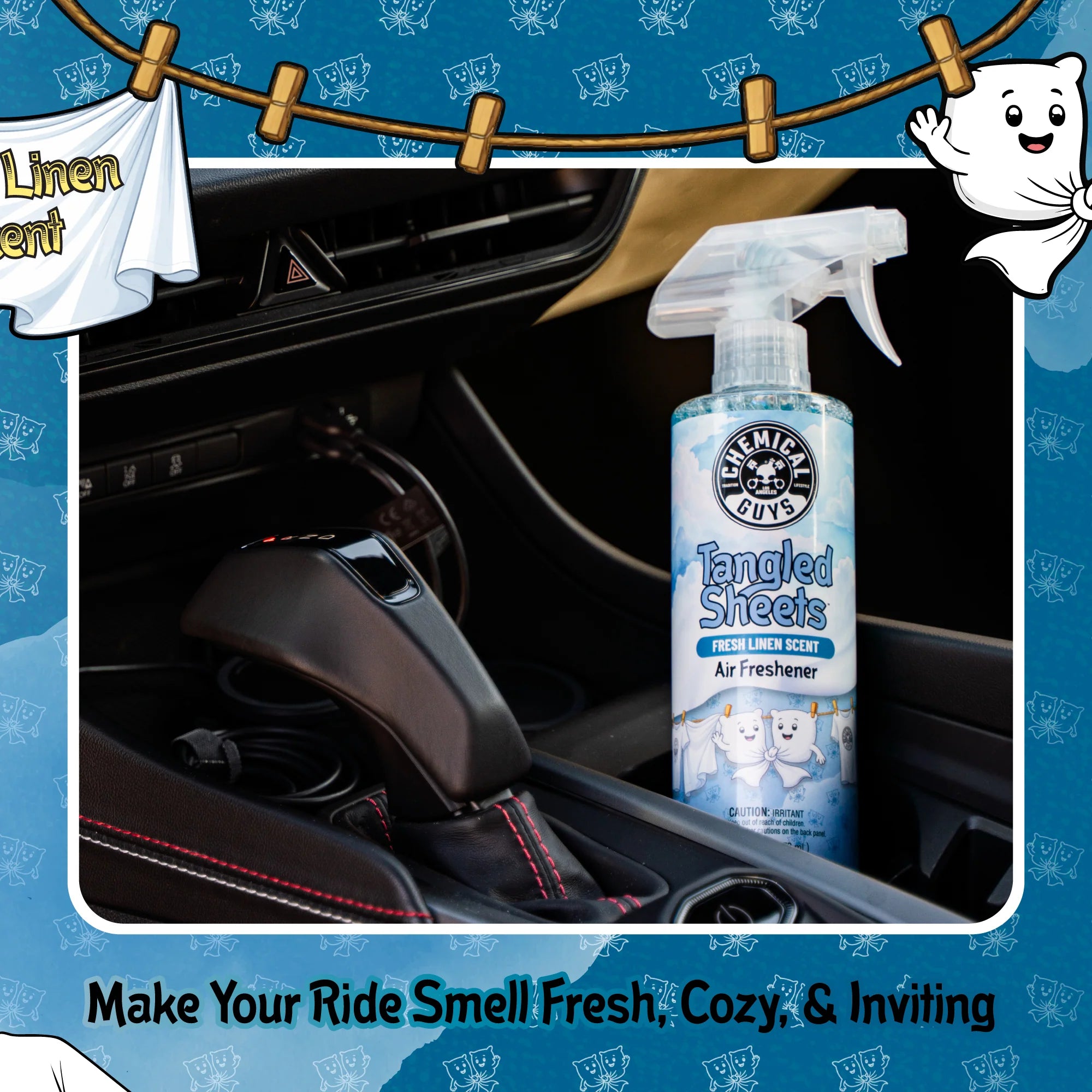 Chemical Guys Tangled Sheets Fresh Linen Scent Air Freshener Spray - Image 4