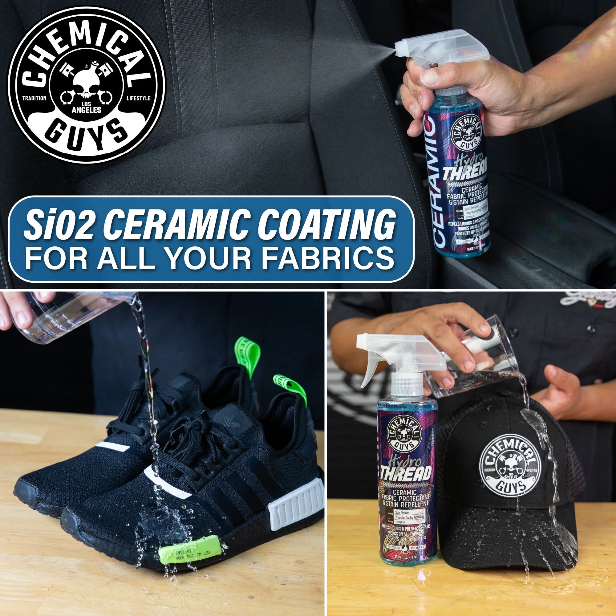 Chemical Guys HydroThread Ceramic Fabric Protectant & Stain Repellent - Image 3