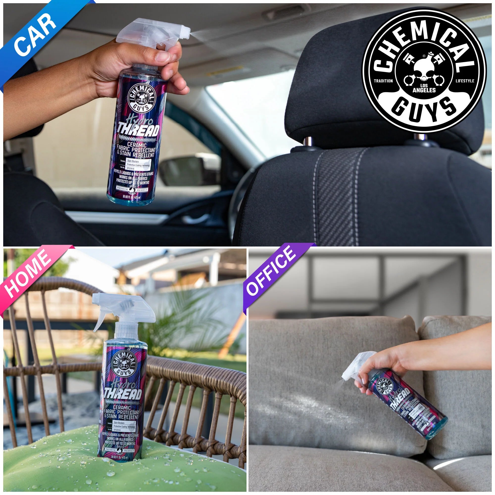 Chemical Guys HydroThread Ceramic Fabric Protectant & Stain Repellent - Image 12