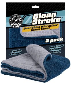 Chemical Guys CleanStroke Dual-Sided Microfiber Glass Towel 2-Pack