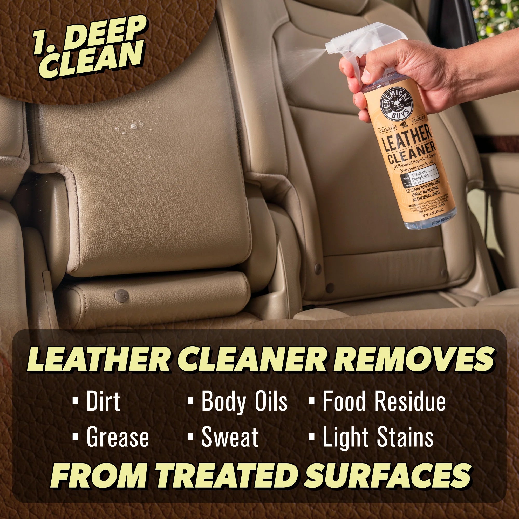 Chemical Guys Clean, Condition, & Maintain Leather Care Kit - Image 2