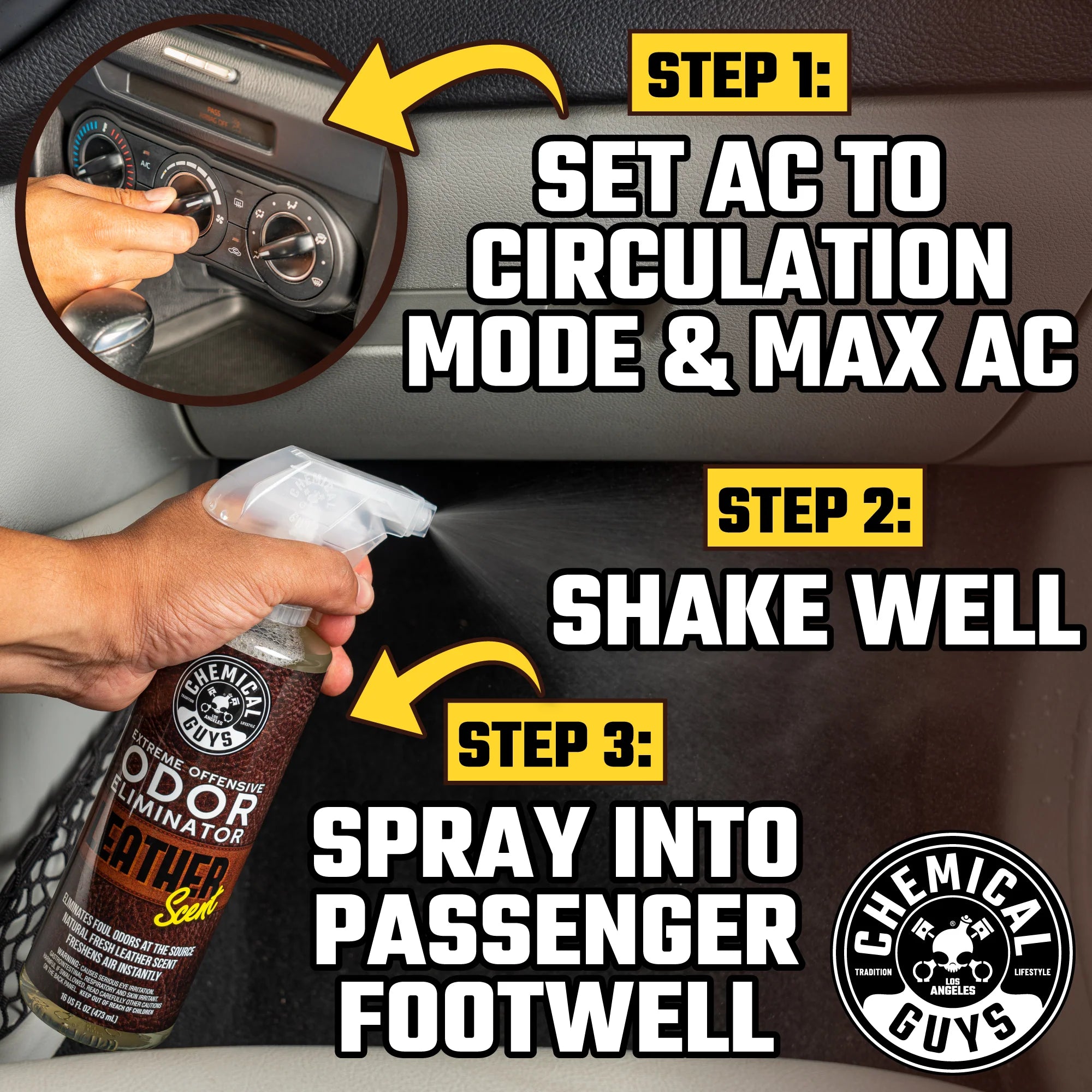 Chemical Guys Extreme Offensive Odor Eliminator Leather Scent - Image 11