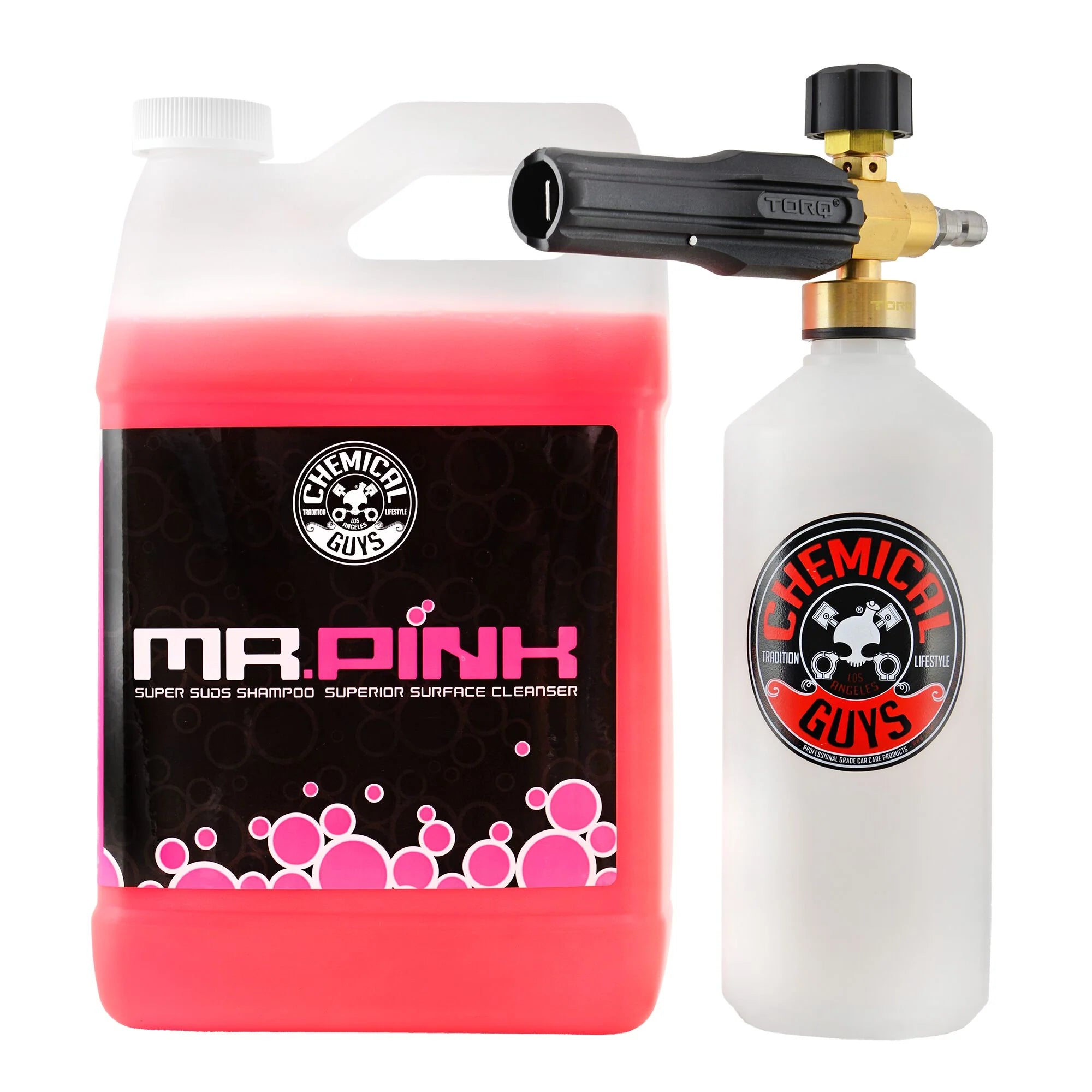 Chemical Guys Power Spray Snow Foam Cannon w/ Mr Pink Shampoo Bundle