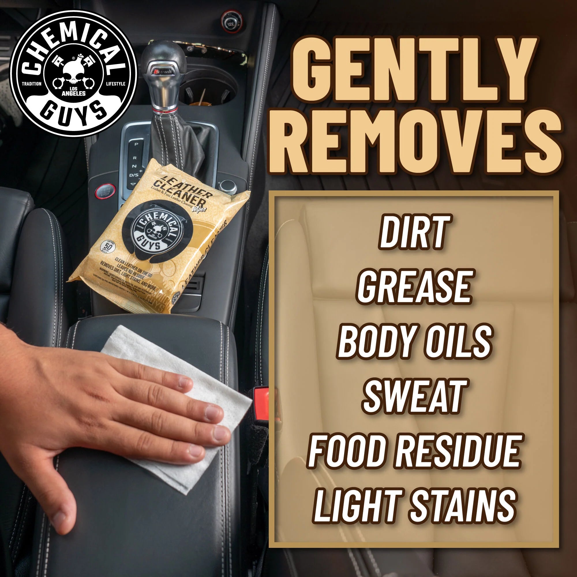 Chemical Guys Leather Cleaner Wipes - Image 6