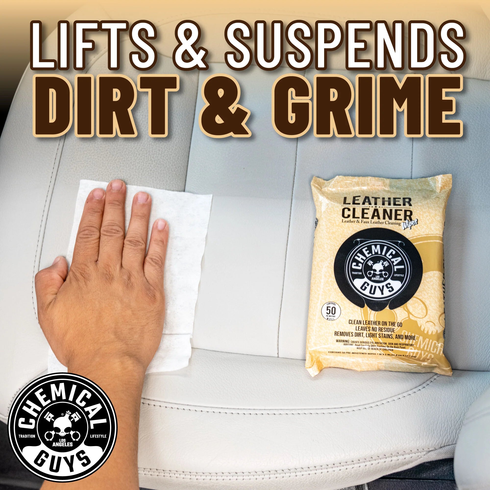 Chemical Guys Leather Cleaner Wipes - Image 9