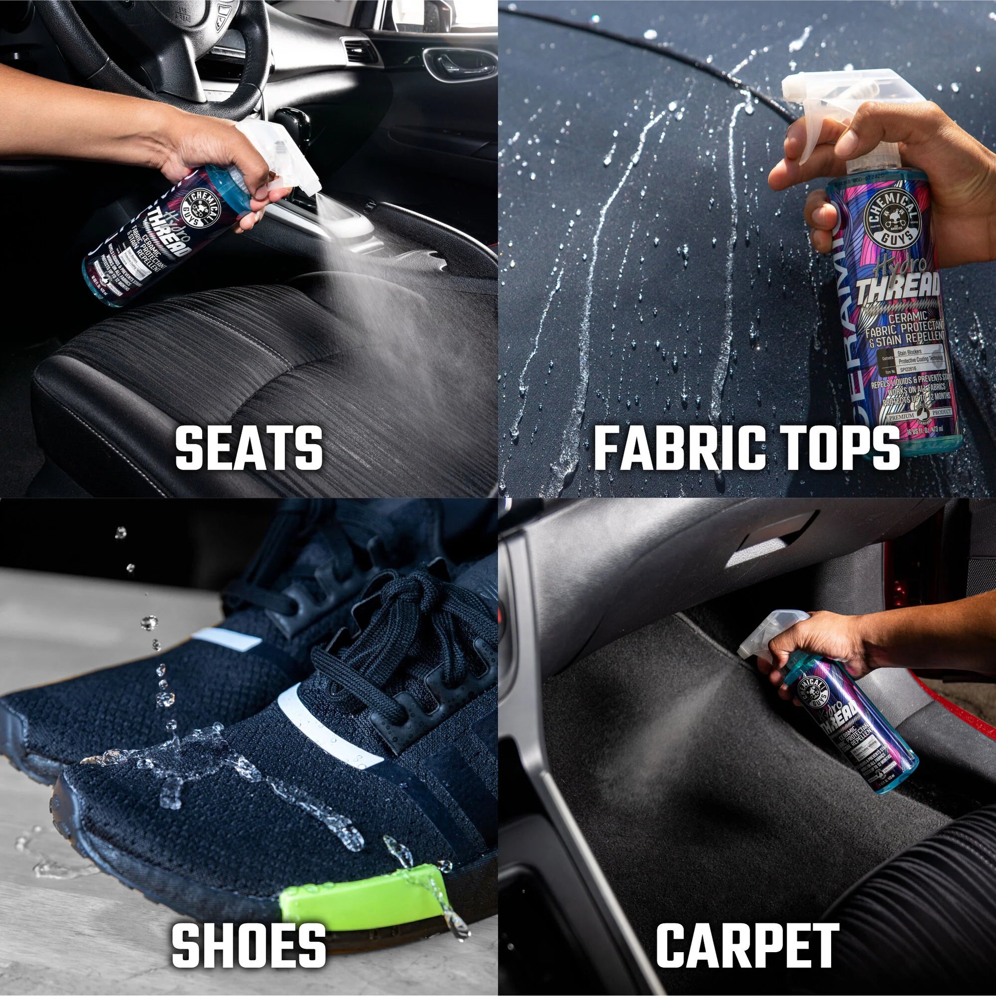 Chemical Guys HydroThread Ceramic Fabric Protectant & Stain Repellent - Image 6