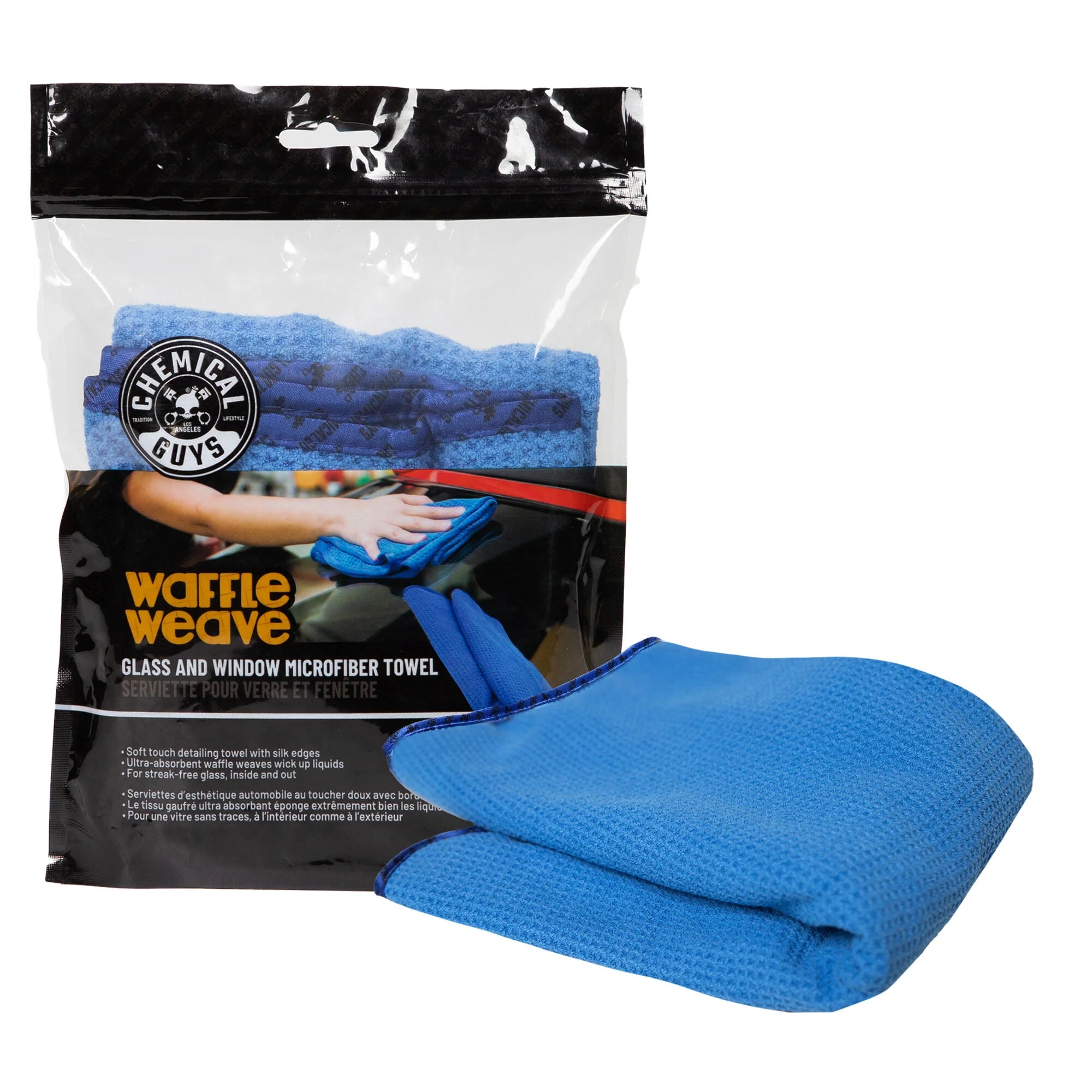 Chemical Guys Waffle Weave Glass and Window Microfiber Towel - Image 4