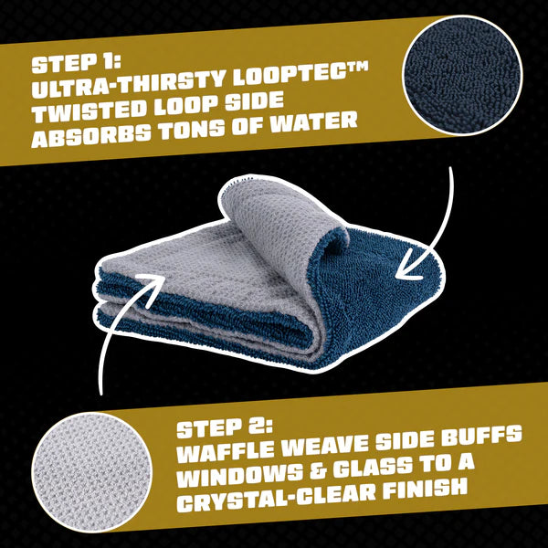 Chemical Guys CleanStroke Dual-Sided Microfiber Glass Towel 2-Pack - Image 2