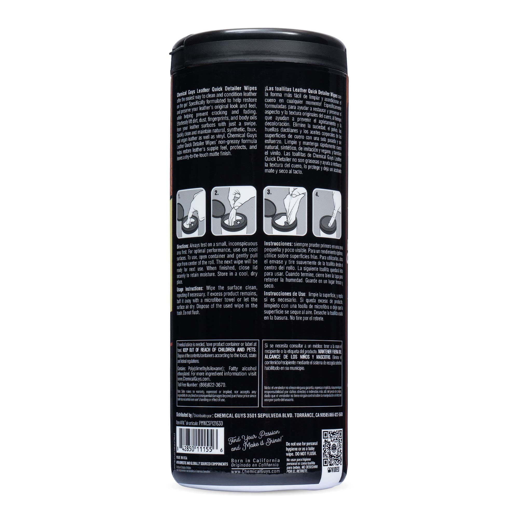 Chemical Guys Leather Quick Detailer Canister Wipes - Image 5