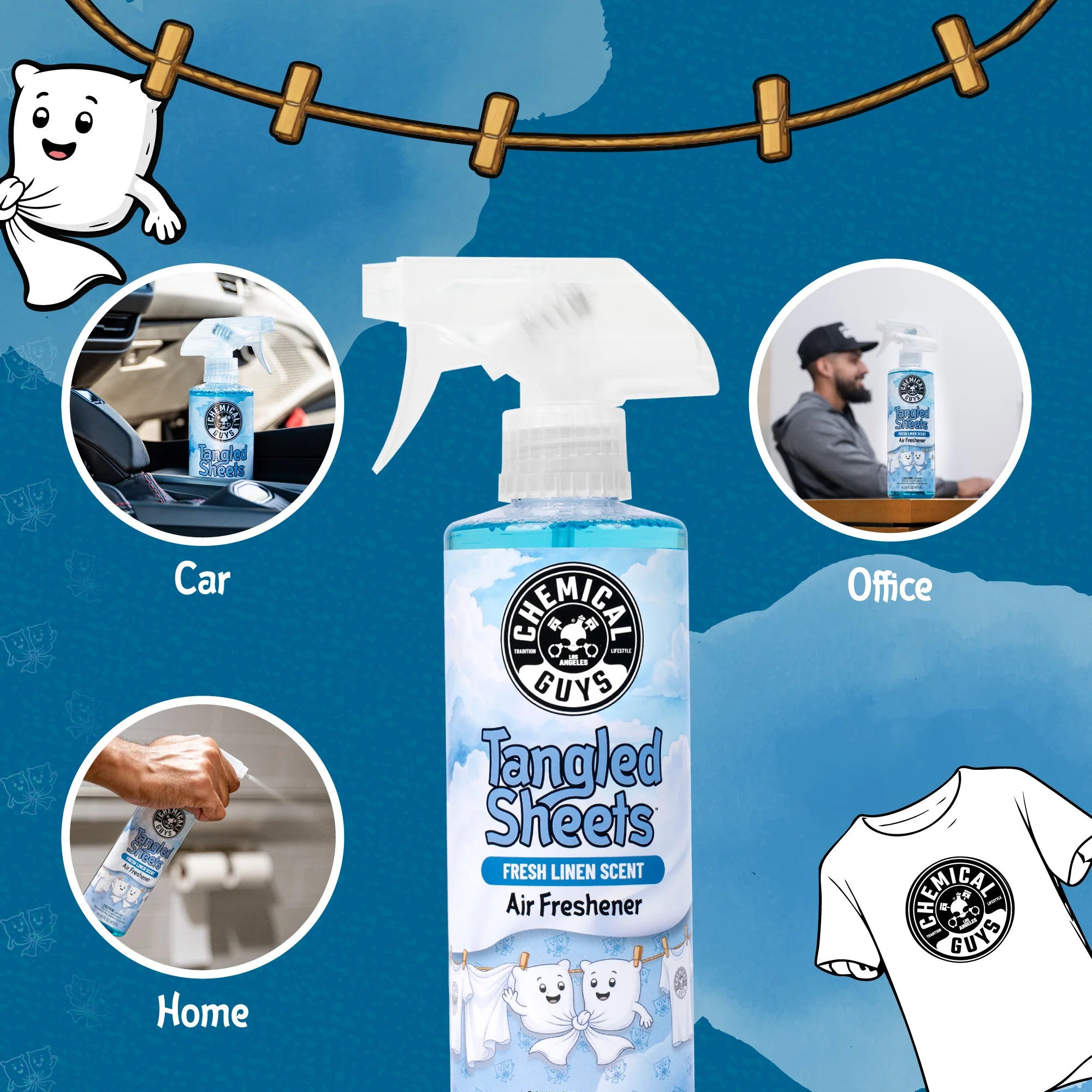 Chemical Guys Tangled Sheets Fresh Linen Scent Air Freshener Spray - Image 5
