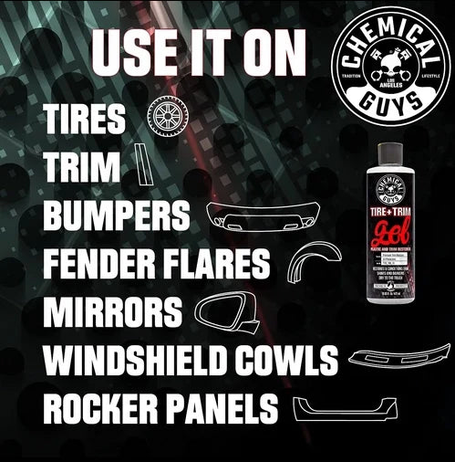 Chemical Guys Tire+Trim Gel Plastic and Rubber High-Gloss Restorer and Protectant - Image 9