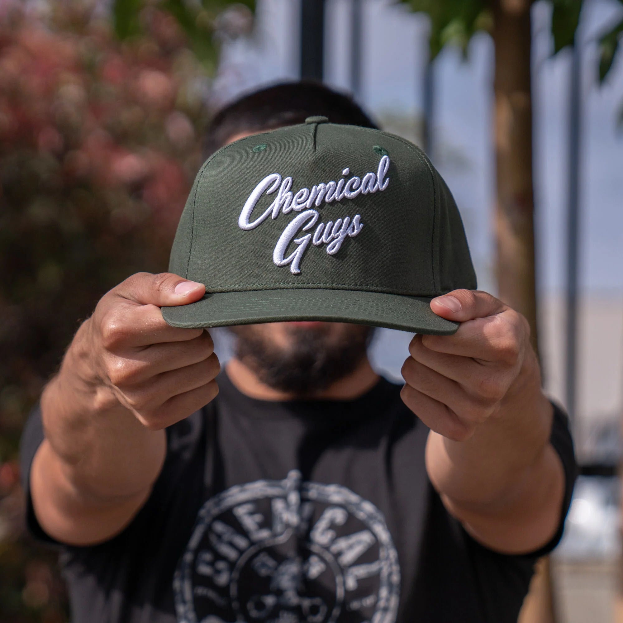 Chemical Guys Snap-It-Back Olive Green Script Hat - Image 5