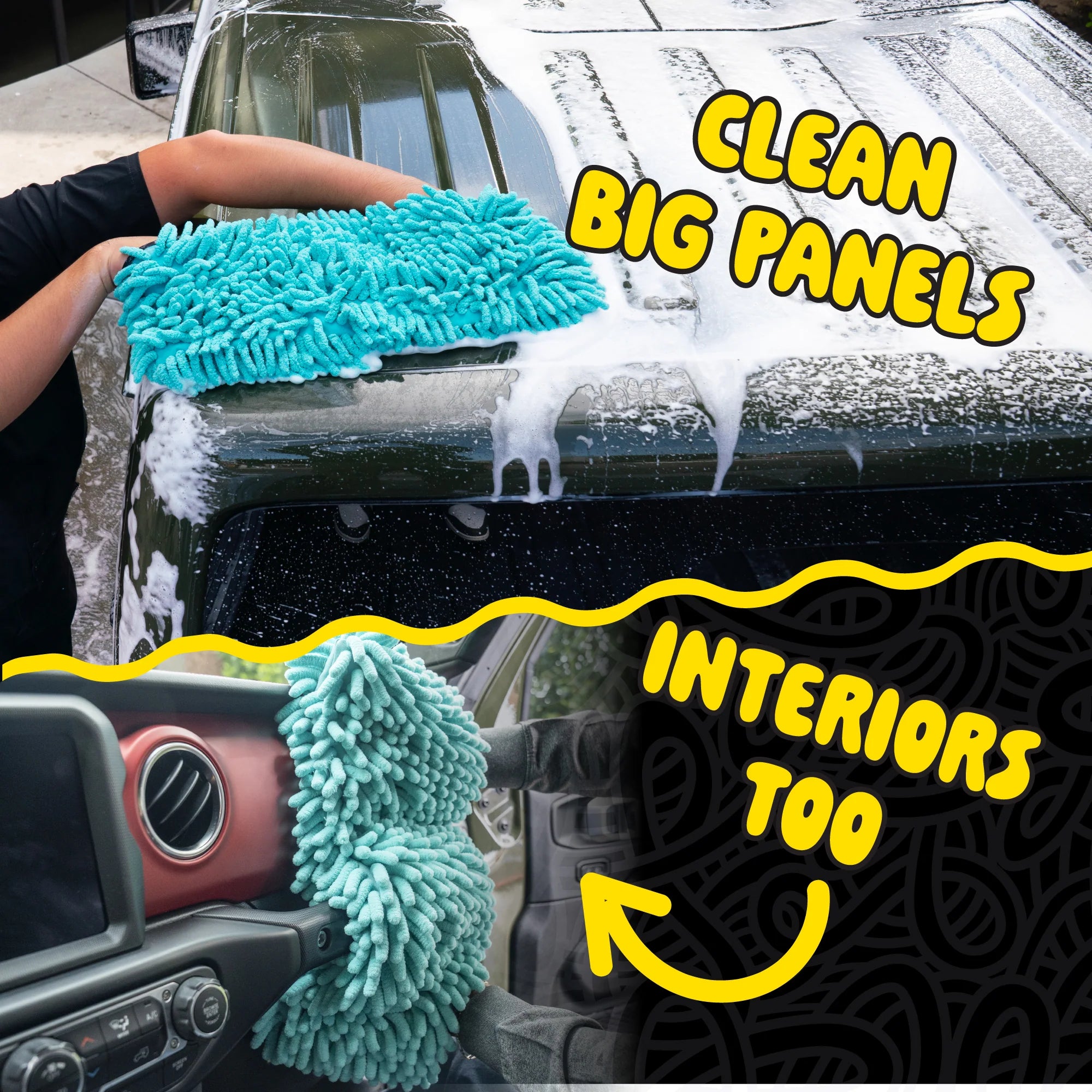 Chemical Guys Big Noodle Grip & Glide Two Handed Wash Mitt - Image 6