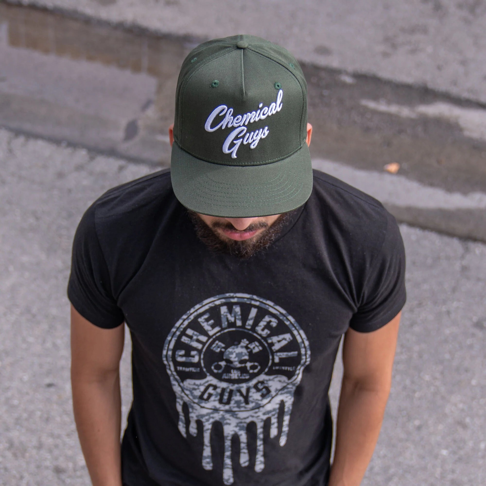 Chemical Guys Snap-It-Back Olive Green Script Hat - Image 4