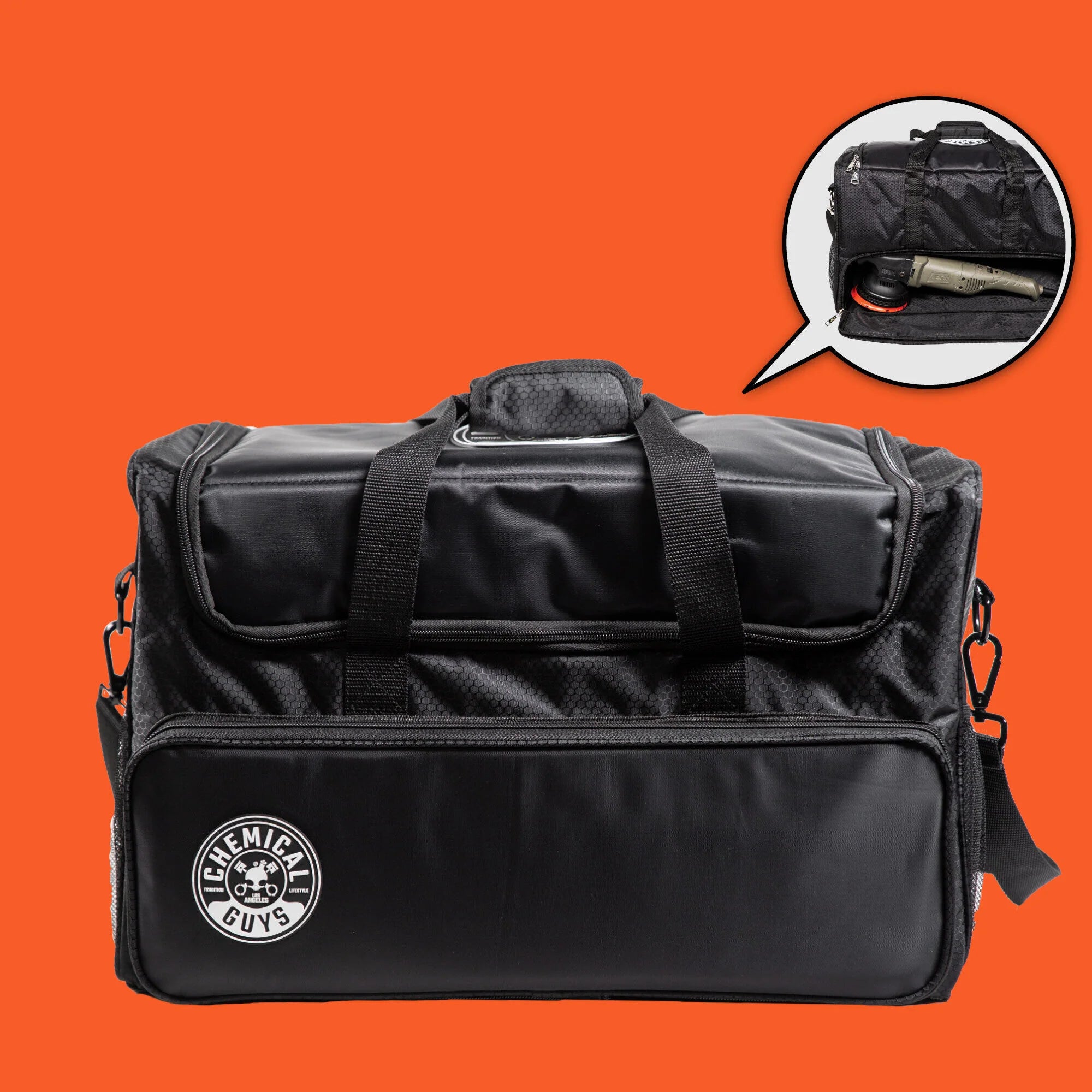 Chemical Guys Arsenal Range Trunk Organizer & Detailing Bag With Polisher Pocket - Image 9