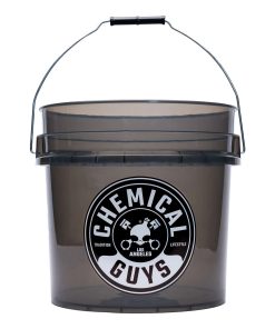 Chemical Guys Heavy Duty Ultra Clear Detailing Bucket, 4.25 Gal, Smoked Obsidian Black