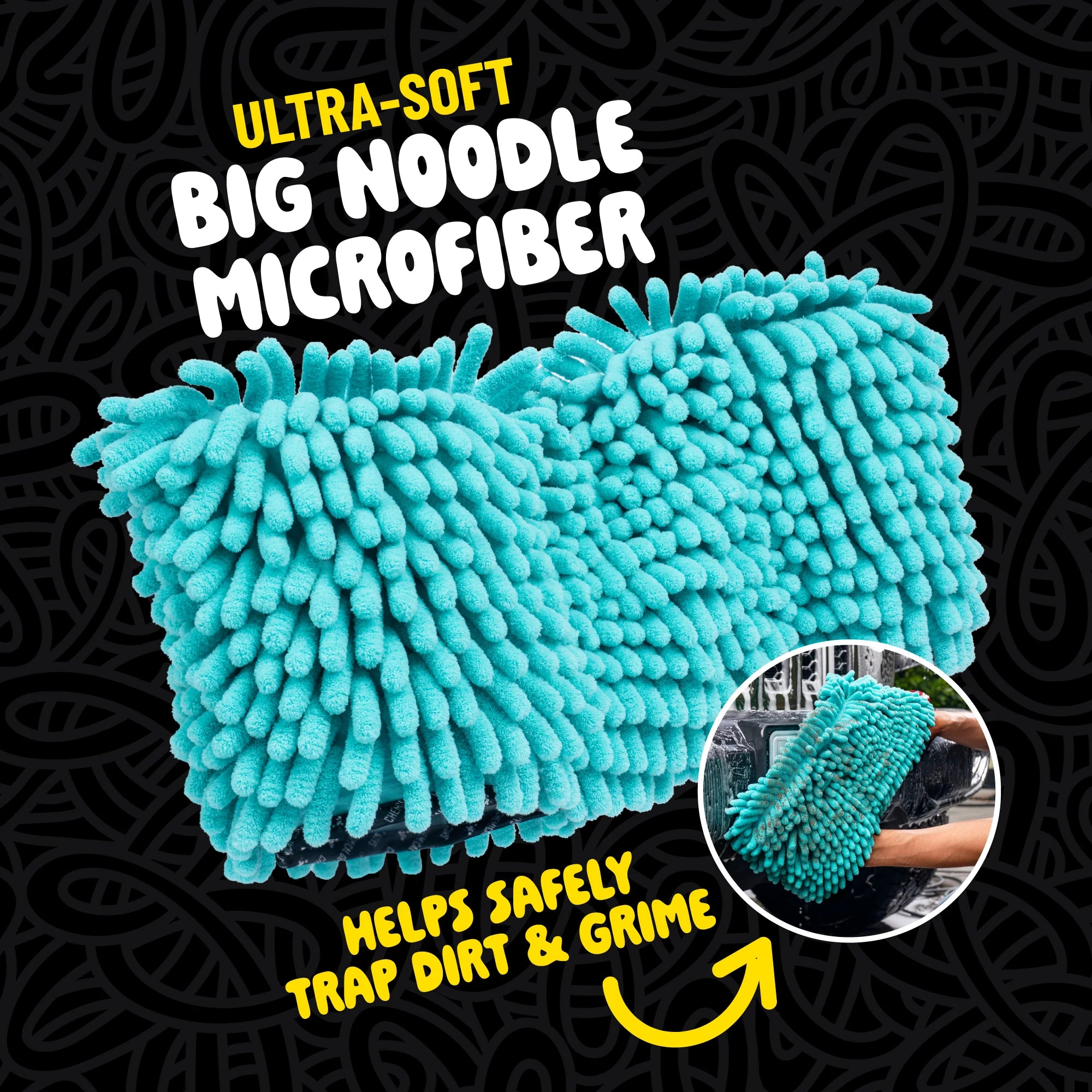 Chemical Guys Big Noodle Grip & Glide Two Handed Wash Mitt - Image 2