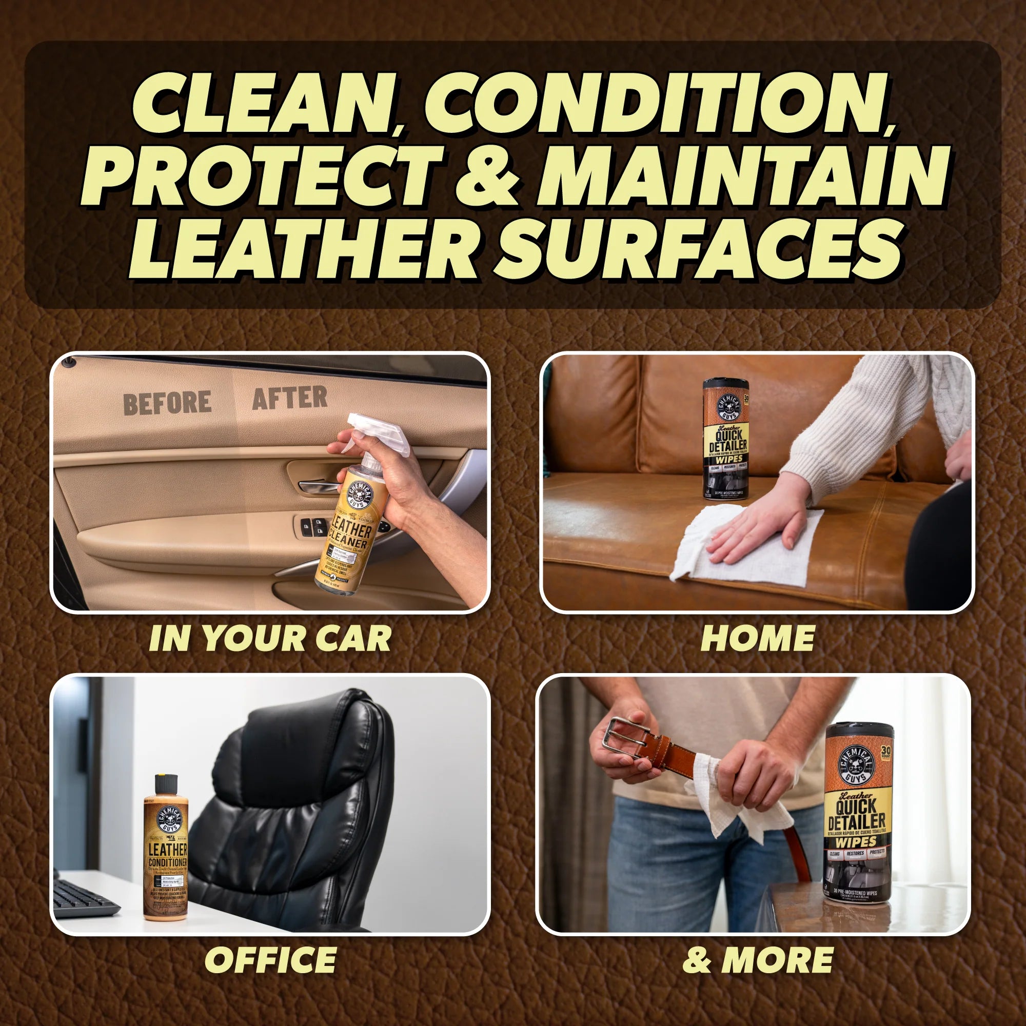 Chemical Guys Clean, Condition, & Maintain Leather Care Kit - Image 5