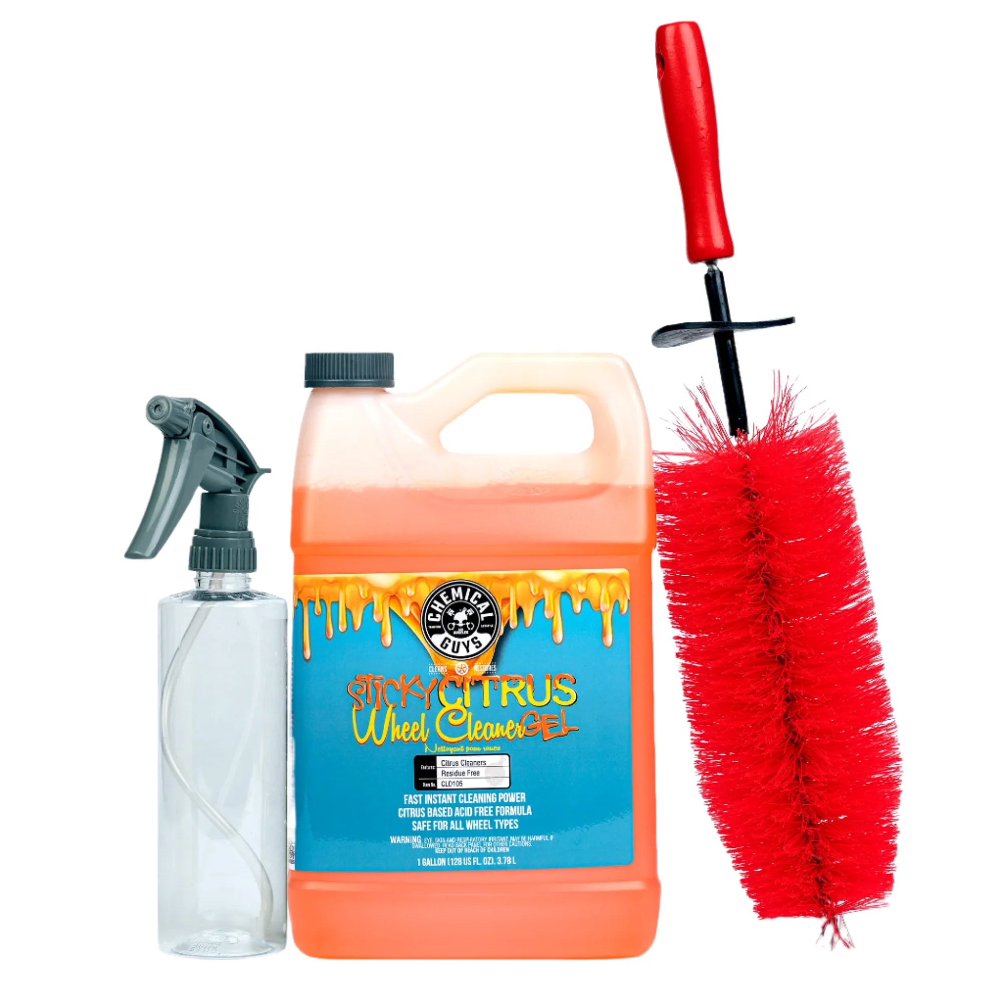 Chemical Guys Sticky Citrus Spray Bundle with FREE Red Rocket Wheel and Rim Detailing Brush
