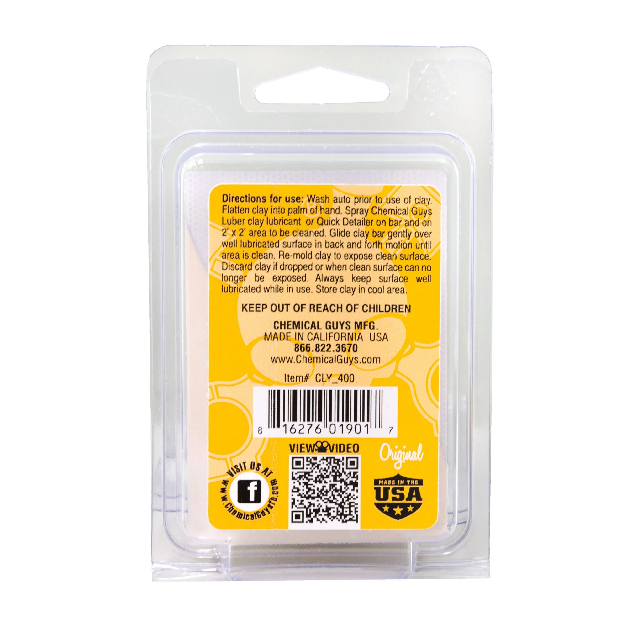 Chemical Guys OG Clay Bar (Light/Medium Duty, Yellow) - Image 5