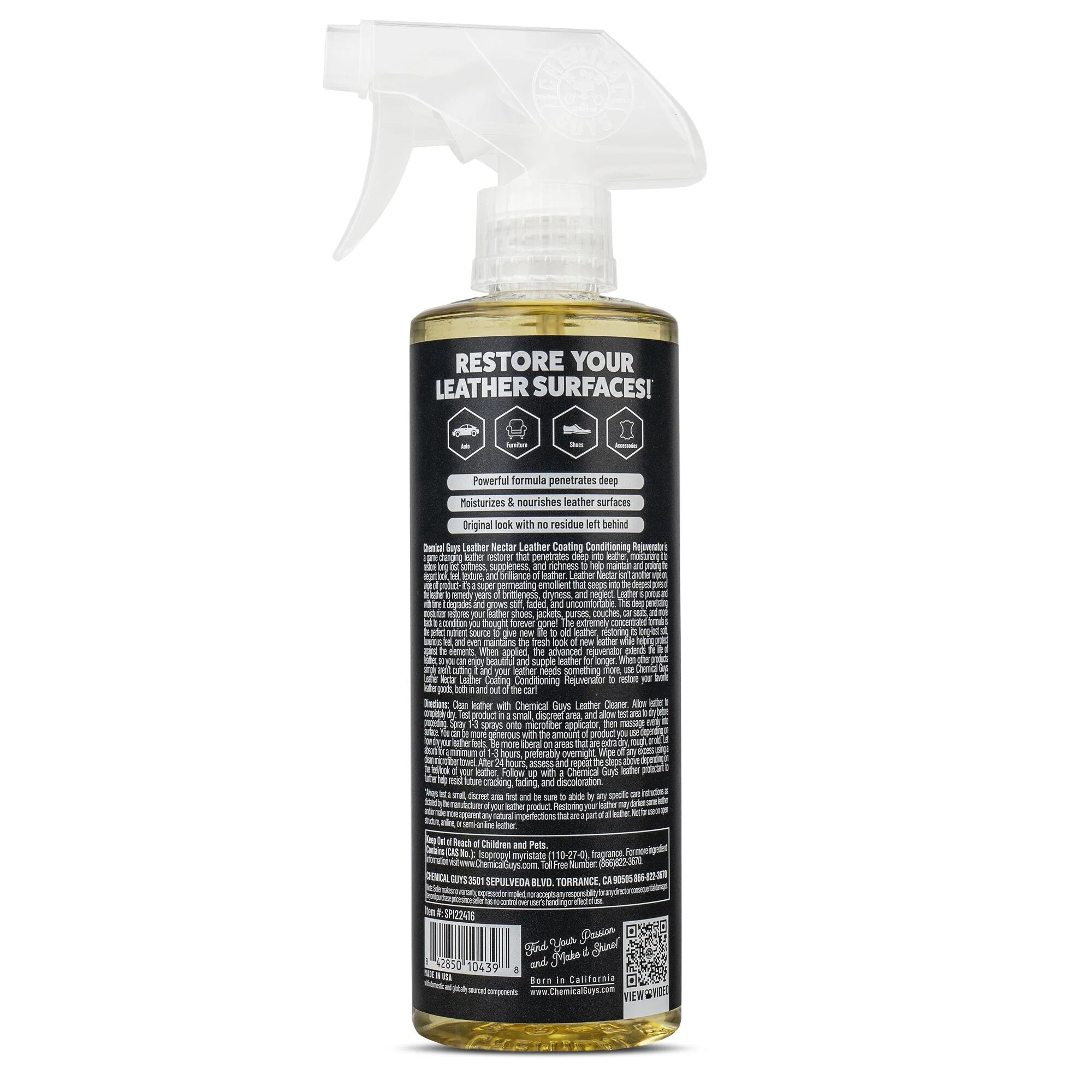 Chemical Guys Leather Nectar Leather Coating Conditioning Rejuvenator - Image 13