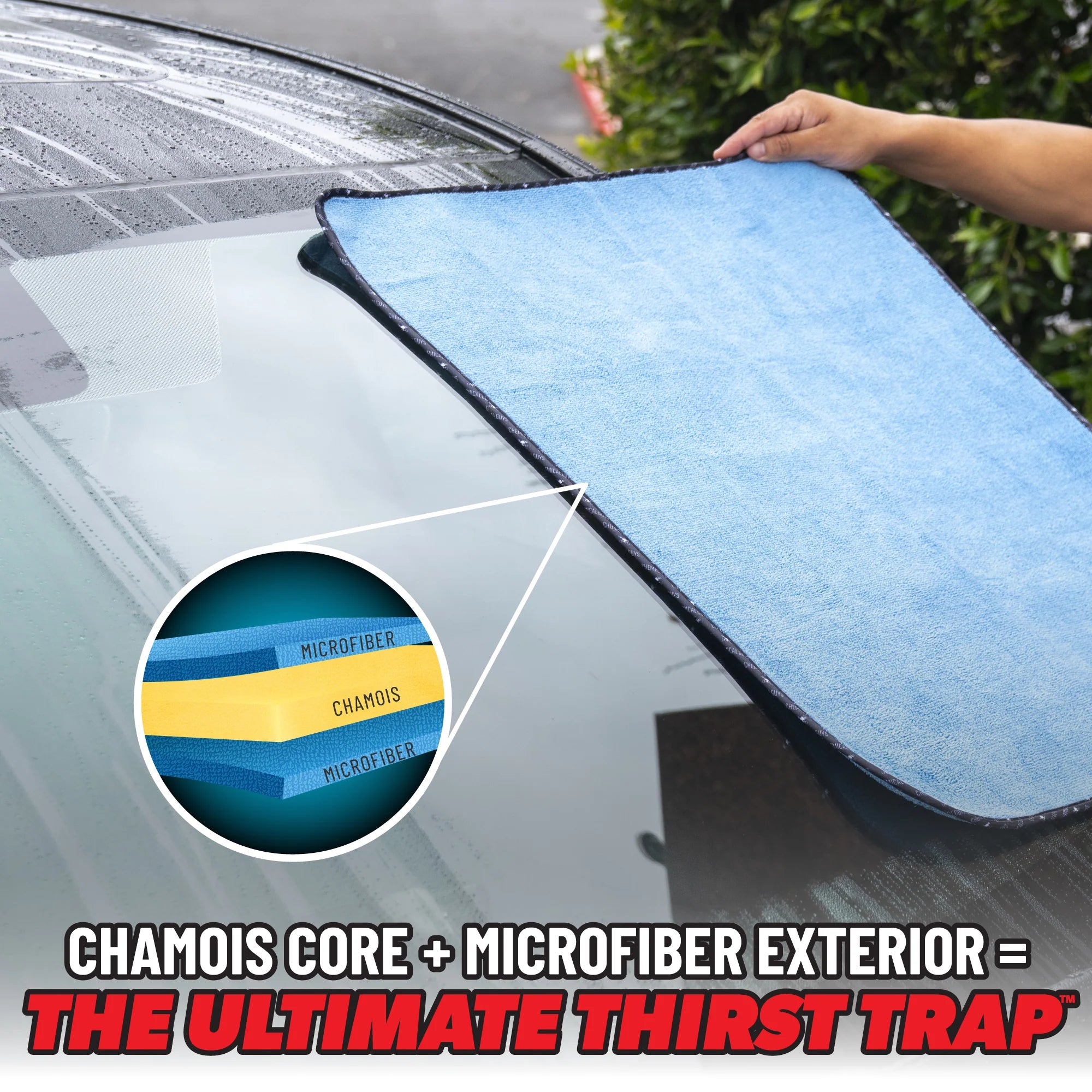 Chemical Guys Thirst Trap - Microfiber Chamois Drying Towel - Image 9