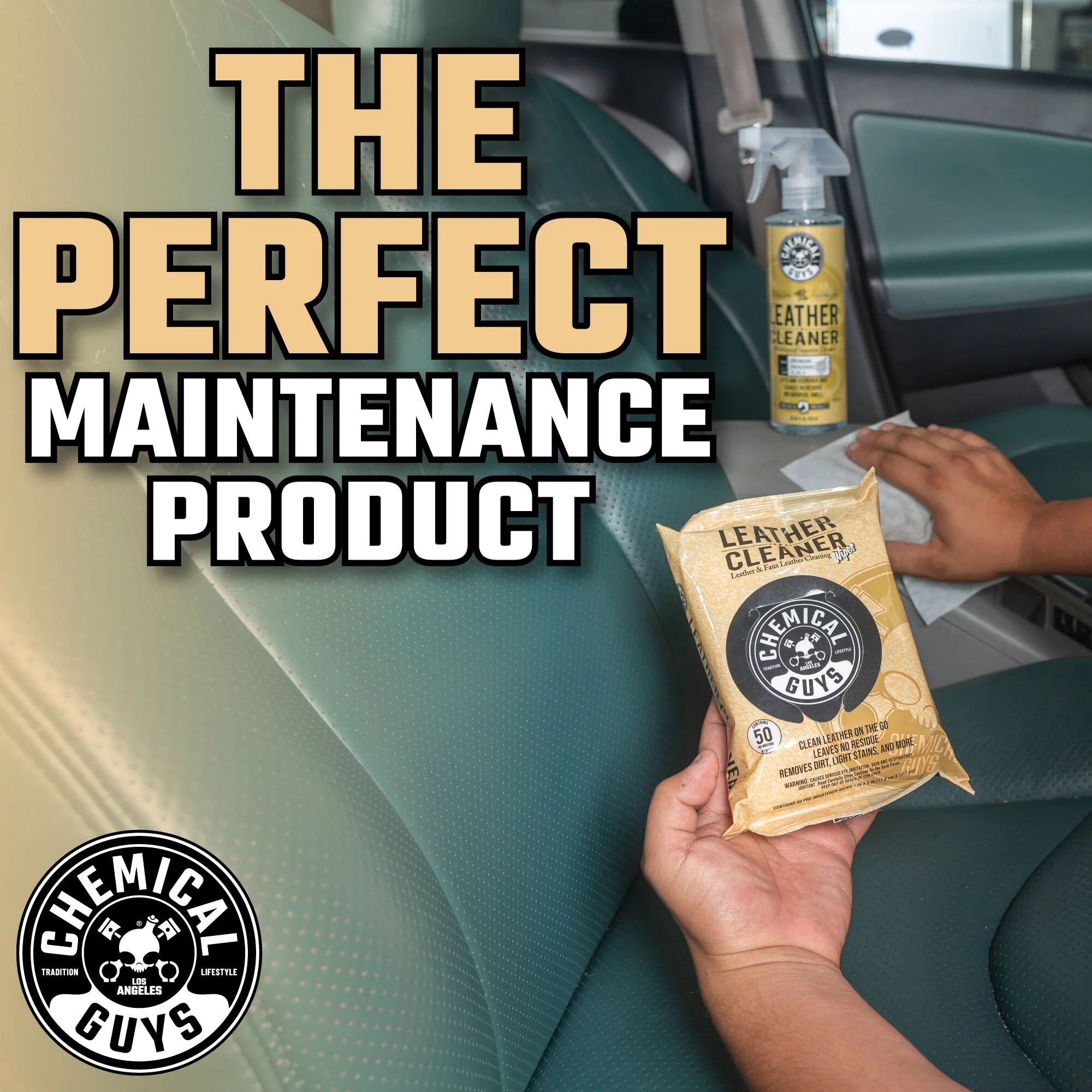 Chemical Guys Leather Cleaner Wipes - Image 5