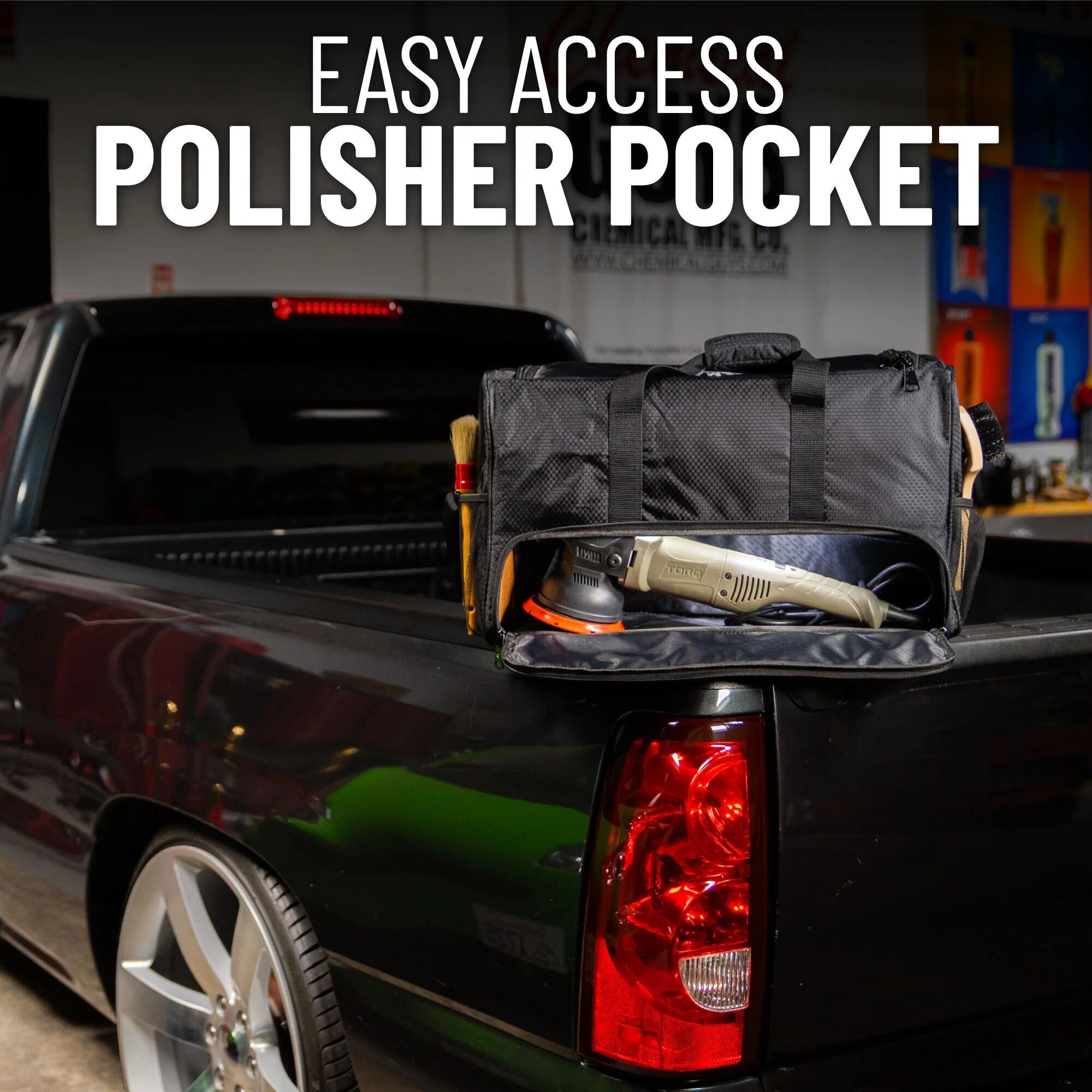 Chemical Guys Arsenal Range Trunk Organizer & Detailing Bag With Polisher Pocket - Image 3